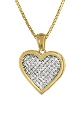 trendor Schmuck Herz-Anhänger Gold 333 + vergoldete Silberkette 75560
