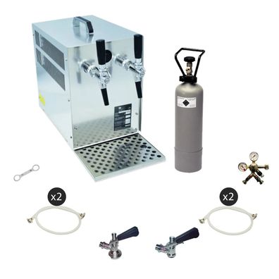 Bierzapfanlage Bierkoffer 2-ltg. 60 l/h Komplett Set, Zapfkopf: ohne