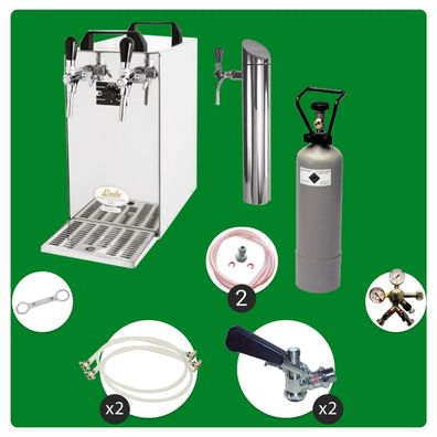 Untertheken Zapfanlage Kontakt 40 Trockenkühler 50 L/h Komplettset Green Line