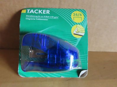 kleiner Tacker blau für 26/6 Klammern original verpackt