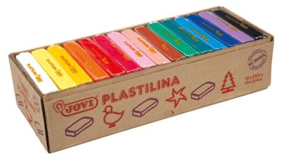 Jovi Plastilina Knetmasse 15 Stangen a 350g, sort. Hauptfarben