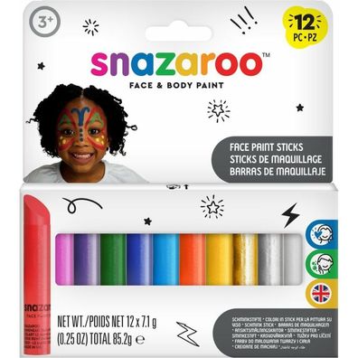 Snazaroo Set von Gesichts- und Körperfarben in Stiften 12pcs