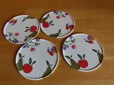 Untersetzer Metalluntersetzer mit Obst Schmetterling Blume 4 St