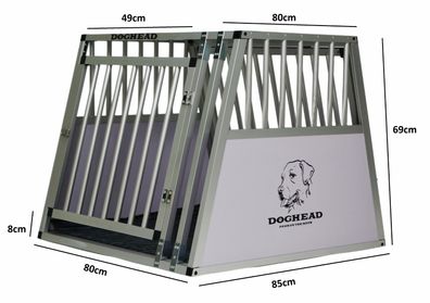 Doghead Hundetransportbox ALU 80x85x69 PRO Notausstieg NEU Hundebox Transportbox