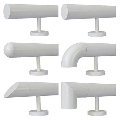 Handlauf Edelstahl Ø 42,4mm Weiß pulverbeschichtet gerade Edelstahlhalter
