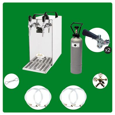 Komplett-Set Zapfanlage Kontakt 40 Trockenkühler 50 L/h Green Line KeyKeg