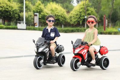 Kinder Elektro-Motorrad 6V 4Ah-Akku Musik Licht Police Licht - Farbe:
