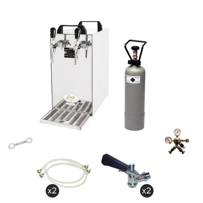 Komplett Set Bierzapfanlage Kontakt 40 Trockenkühler 50 L/h 2-leitig