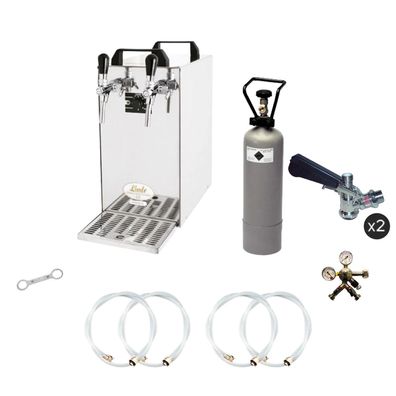 Komplett-Set Bierzapfanlage Kontakt 40 Trockenkühler 50 l/h 2-leitig Green Line