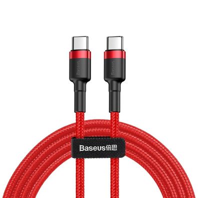 Baseus USB-C Ladekabel - 60W Power Delivery & Quick Charge - 1m - Rot
