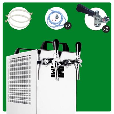 Komplett-Set Bierzapfanlage Kontakt 40/K 50 l/h Edelstahl Trockenkühler