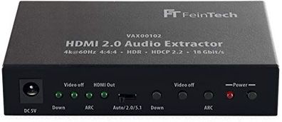 FeinTech VAX00102 HDMI 2.0 Audio Extractor ARC 4K HDR Schwarz