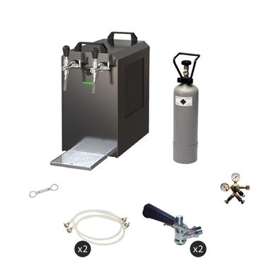 Komplett-Set STREAM 80 Bierkoffer Zapfanlage 2-leitig mit Kombi & 5L Adapter