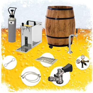 Barrique Komplett-Set Zapfanlage Mobile Bierbar 225l 30l/h Kombi