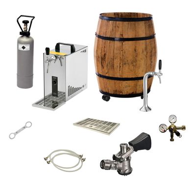 Mobile Bierbar Barrique Set Zapfanlage 30l/h Eiche