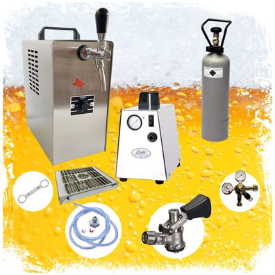 Komplett Set Zapfanlage JET 30 Bierkoffer 1-leitig 35 l/h 5l Adapter