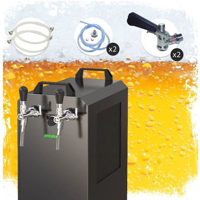 STREAM 80K Zapfanlage Set mit Bierkoffer und Kühler, Zapfkopf: Korb