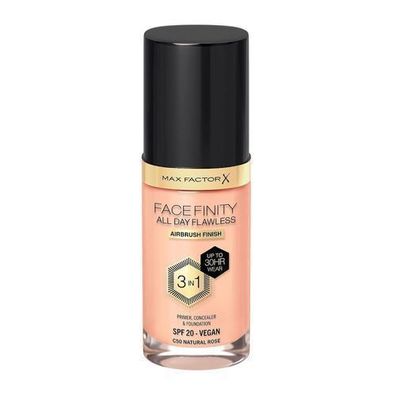 Max Factor Facefinity All Day Flawless 3-in-1 Fluessig-Make-up C50 Natural Rose,