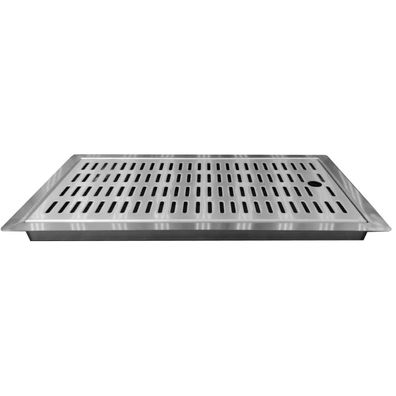 Tropfblech CNS Edelstahl 440x240mm Ablaufstutzen