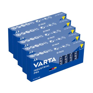 5x 10er Box Varta Industrial Pro 4006 AA Mignon LR6 Alkaline 1,5V Batterie