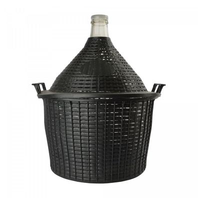 Weinballon 25L Glas mit Korb & Stopfen