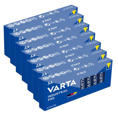 7x 10er Box Varta Industrial Pro 4006 AA Mignon LR6 Alkaline 1,5V Batterie