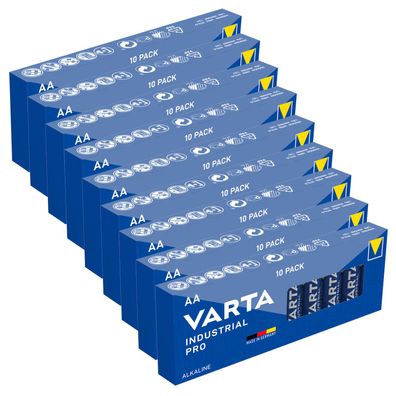 9x 10er Box Varta Industrial Pro 4006 AA Mignon LR6 Alkaline 1,5V Batterie
