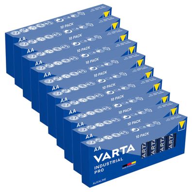 10x 10er Box Varta Industrial Pro 4006 AA Mignon LR6 Alkaline 1,5V Batterie