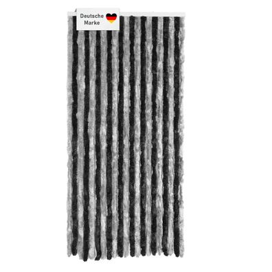 Flauschvorhang 90x200cm anthrazit-schwarz, Fliegenschutz, Türvorhang Wohnwagen : anth