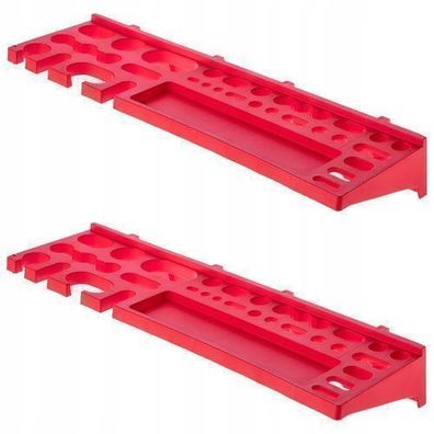 KADAX Wandregal, aus PP Kunststoff, Lagersystem für Lochwand, Rot, 2x Mittlelang
