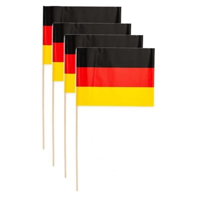 JUNG Deutschland Fahne klein 40x20 cm mit Stab Fanartikel Fußball WM 2026 Schwarz Rot