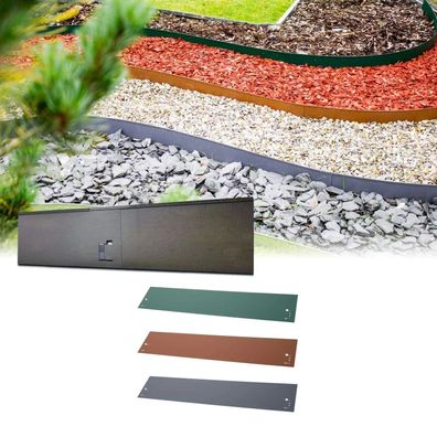 Metall Rasenkanten Grau 120 cm 13,5-18,5 cm 5 Stk