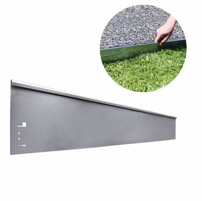 Rasenkante Abschlussstück 18,5x113cm Metall Grau