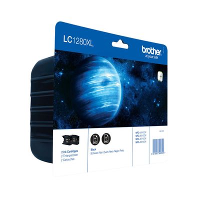 Brother LC1280XLBKBP2 - 2er-Pack - mit hoher Kapazität - Schwarz - original - Blister