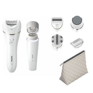 Philips Epilierer, Nass-/Trockenanwendung, Akkubetrieb, 32- Pinzettensystem, 2 Geschw