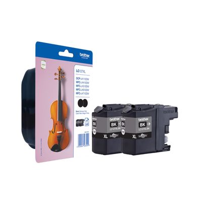 Brother LC-127XL Tintenpatrone schwarz hohe Kapazität 2 x 1.200 pages 2er-Pack Bliste