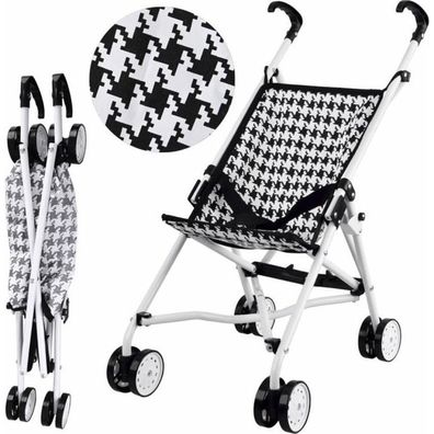 PIXINO Baby-Puppenwagen, schwarz-weiß