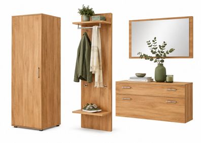 Garderobenset Kernbuche dekor Flurgarderobe Dielenset #730