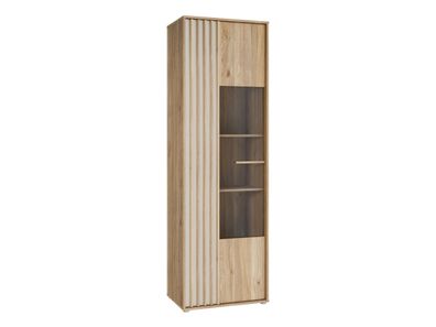 Vitrine L ARANK AXKV821L-M802 1 türiger Vitrinneschrank - Wildeiche/ Sandbeige