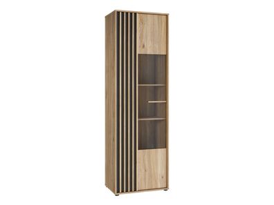 Vitrine L ARANK AXKV821L-M635 1 türiger Vitrinneschrank - Wildeiche/ Schwarz