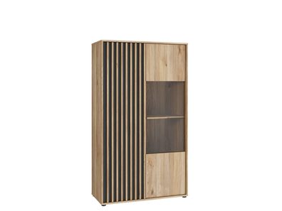 Vitrine L ARANK AXKV621L-M635 2 türiger Vitrinenschrank - Wildeiche/ Schwarz