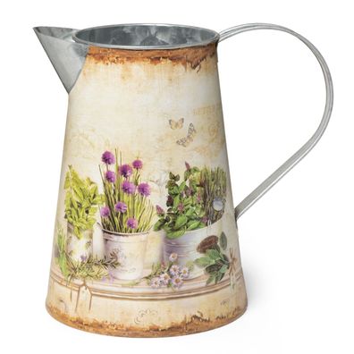 Metall Deko Kanne Lavendel de Provence Nostalgie Blumentopf Übertopf Landhaus
