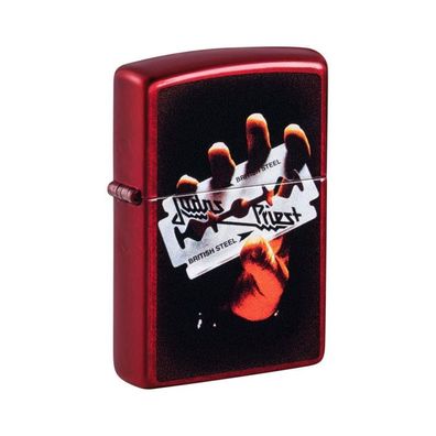 Zippo Benzin-Feuerzeug Candy Red Judas Priest British Steel 60007800, unbefüllt