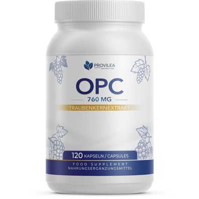 Provilea OPC Traubenkernextrakt Kapseln | Hoher OPC-Anteil | 120 Kapseln
