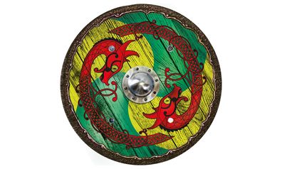 Wikingerschild Drache grün-gelb