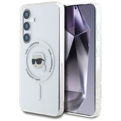 Handyhülle Galaxy S25 Karl Lagerfeld Kunststoff transparent MagSafe Figur Logo