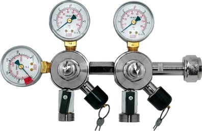 CO2-Druckminderer mit 2 Manometern 3/7 bar für Bier und AFG Zapfanlage