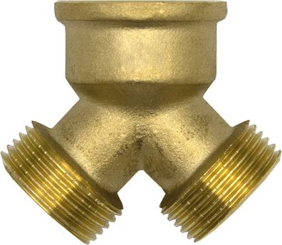 Klotz 2-Wege Y Verteiler, Messing Y- Stück 3/4"IG + 2x 3/4"AG