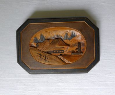 Holz Bild Relief geschnitzt 1937 Karl Jost