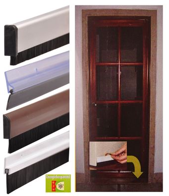 Türbodendichtung 100cm Bürstendichtung Gummidichtung Türdichtung Zugluftstopper